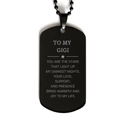 To My Gigi Gifts, You are the stars that light up my darkest nights, Gigi Black Dog Tag, Thank You Gifts For Gigi