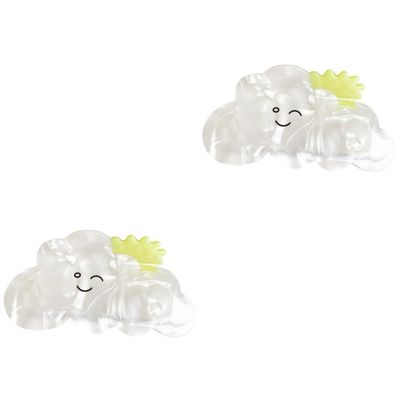 Beaupretty 2pcs Cloud Claw Clip for Women Stylish Hair Styling Tool Durable Non-slip Shark Jaw Clip for Thick Hair for Updos and Daily Wear Cute Accessory