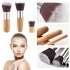 3 PCS Mini Travel Size Flat Top Face Foundation Brush Makeup Brush, with Synthetic Bristles & Bamboo Handle for Liquid,Cream, Flawless Powder Cosmetic Professional Makeup Application view 3