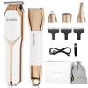 BLIBEE Bikini Trimmer & Hair Clippers for Women - Waterproof Electric Razor and 4 in 1 Bikini Shaver Set, Deluxe Hair Trimmer, Wet/Dry Body Shaver for Nose Eyebrows Beard Pubic Hair, White view 1