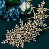 AMORARSI Crystal Wedding Hair Comb Bridal Hair Accessories Pearl and Rhinestone Bridal Side Combs for Women and Girls (Gold) view 2