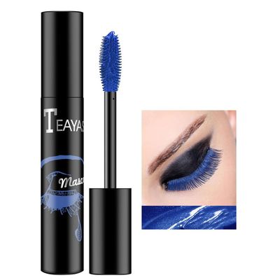 AKARY Colored Colorful Waterproof Mascara For Eyelashes, Black Lashes Extensions For Eyelashes Long Lasting Smudgeproof Charming Voluminous Mascara For Women Makeup Party Stage 03 Royal Blue