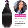 Pinjuoo 3 Bundles Human Hair 26 28 30 Inch Long Brazilian Straight Human Hair 100% Unprocessed Virgin Raw Hair Bundles Weave Natural Black Human Hair Extensions for Women view 2
