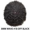 Afro Toupee for Black Men - Natural Poly Skin Hair System With Real Human Hair - African American Hair Piece (8''X10'', #1B Off Black-8MM Wave) view 2