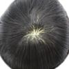 Hair System for Men Human Hair Piece Replacement Toupee for Men Fine Mono Lace Front Mens Toupee Durable Poly Skin PU Around Hair Mens Wig Unit 7"X9" #1B Off Black-120% Medium Light to Medium Density view 4