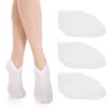 3 Pairs Moisturizing Socks for Dry Feet, Cracked Heel Repair - Overnight Lotion Cotton Socks, Gel Spa Moisture Enhancing for Women and Men, White view 4