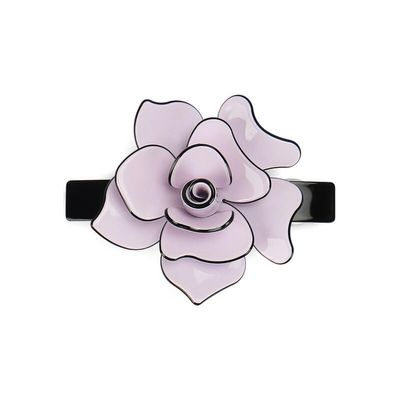 Elegant Hair Accessories Floral Design Hair Barrette Middle Multi Colors French Acetate Plastic Barrette (Color : Light purple)