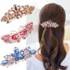 Korean Fashion Rhinestone Spring Clip Exquisite Butterfly Flower Hair Accessories Simple Metal Hairpin (Color : 0141-MC) view 2