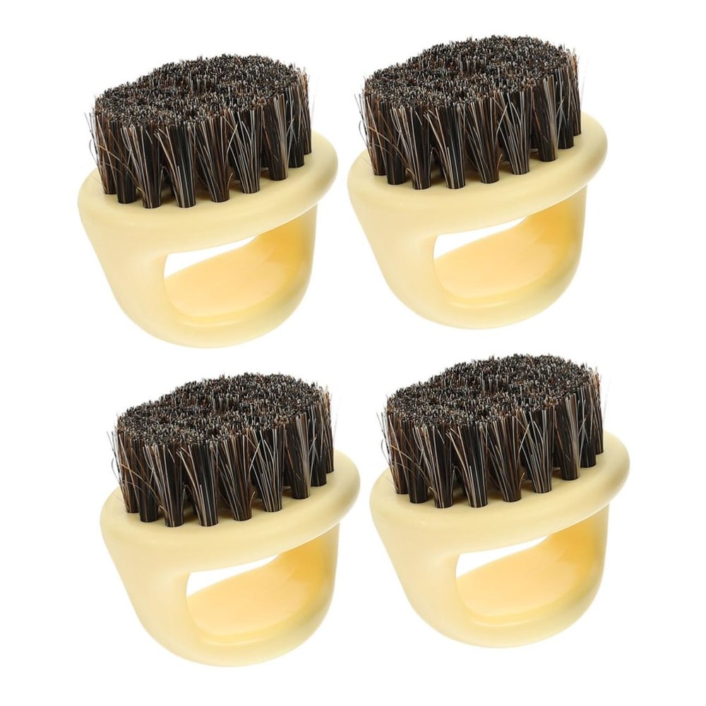 Beaupretty 4pcs Beard Brush for Men Soft Comb Brush Kit Gentle Cleaning Tool for Hair Styling Mustache Beard Care Barber Shop Accessory Material