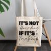 12oz Canvas Tote Bag - It's Not Hoarding If It's Makeup, Cosmetics Shopping Quote or Saying - Beauty Themed Merch for Makeup Artist or Cosmetologist, Gift for Makeup Lovers & Beauticians view 3