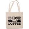 12oz Canvas Tote Bag - Contour and Coffee, Quote About Caffeine & Makeup Skill - Beauty Themed Merch for Makeup Artist or Cosmetologist, Gift for Makeup Lovers & Beauticians view 1