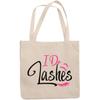 12oz Canvas Tote Bag - I Do Lashes, Eyelash Artist Quote with Lash Design - Beauty Themed Merch for Makeup Artist or Cosmetologist, Gift for Makeup Lovers & Beauticians view 1