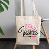 12oz Canvas Tote Bag - I Do Lashes, Eyelash Artist Quote with Lash Design - Beauty Themed Merch for Makeup Artist or Cosmetologist, Gift for Makeup Lovers & Beauticians view 3