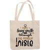 12oz Canvas Tote Bag - I Enjoy a Long Walk Through the Makeup Aisle, Cosmetics Shopping Humor Quote - Beauty Themed Merch for Makeup Artist or Cosmetologist, Gift for Makeup Lovers & Beauticians view 1