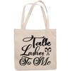 12oz Canvas Tote Bag - Talk Lashes to Me, Eyelash Enthusiast Quote - Beauty Themed Merch for Makeup Artist or Cosmetologist, Gift for Makeup Lovers & Beauticians view 1