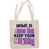 12oz Canvas Tote Bag - Home Is Where You Keep Your Makeup, Cosmetics Lover Sayings - Beauty Themed Merch for Makeup Artist or Cosmetologist, Gift for Makeup Lovers & Beauticians view 1