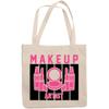 12oz Canvas Tote Bag - Makeup Artist with Compact Powder, Lipsticks & Setting Spray Design - Beauty Themed Merch for Makeup Artist or Cosmetologist, Gift for Makeup Lovers & Beauticians view 1