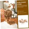 Abaodam Bridal Headpiece Wedding Hair Comb Gold Decorative Accessory for Ladies view 4