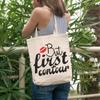 12oz Canvas Tote Bag - But First Contour, Contouring Makeup Technique Quote - Beauty Themed Merch for Makeup Artist or Cosmetologist, Gift for Makeup Lovers & Beauticians view 2