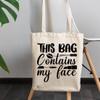 12oz Canvas Tote Bag - This Bag Contains My Face with Mascara W& & Liquid Lipstick Applicator Design - Beauty Themed Merch for Makeup Artist or Cosmetologist, Gift for Makeup Lovers & Beauticians view 3