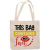 12oz Canvas Tote Bag - This Bag Contains My Face, Cosmetics or Beauty Tools Container Humor Quote - Beauty Themed Merch for Makeup Artist or Cosmetologist, Gift for Makeup Lovers & Beauticians view 1