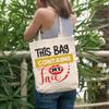 12oz Canvas Tote Bag - This Bag Contains My Face, Cosmetics or Beauty Tools Container Humor Quote - Beauty Themed Merch for Makeup Artist or Cosmetologist, Gift for Makeup Lovers & Beauticians view 2