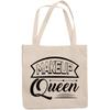 12oz Canvas Tote Bag - Makeup Queen, Beautician Women Appreciation Quote - Beauty Themed Merch for Makeup Artist or Cosmetologist, Gift for Makeup Lovers & Beauticians view 1