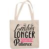 12oz Canvas Tote Bag - Lashes, Longer Than My Patience with Eyelashes Design - Beauty Themed Merch for Makeup Artist or Cosmetologist, Gift for Makeup Lovers & Beauticians view 1