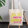 12oz Canvas Tote Bag - Ask Me About My Lashes, Lash or Eyelash Enthusiast Question - Beauty Themed Merch for Makeup Artist or Cosmetologist, Gift for Makeup Lovers & Beauticians view 3