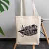 12oz Canvas Tote Bag - Lipstick Junkie with Lips Design - Beauty Themed Merch for Makeup Artist or Cosmetologist, Gift for Makeup Lovers & Beauticians view 3