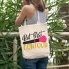 12oz Canvas Tote Bag - But First Contour - Beauty Themed Merch for Makeup Artist or Cosmetologist, Gift for Makeup Lovers & Beauticians view 2