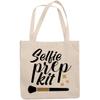 12oz Canvas Tote Bag - Selfie Prep Kit, Term for Cosmetics Bag or Container - Beauty Themed Merch for Makeup Artist or Cosmetologist, Gift for Makeup Lovers & Beauticians view 1