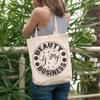 12oz Canvas Tote Bag - Beauty Is My Business, Cosmetic Consultant or Beautician Quote - Beauty Themed Merch for Makeup Artist or Cosmetologist, Gift for Makeup Lovers & Beauticians view 2