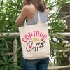 12oz Canvas Tote Bag - Contour and Coffee with Makeup Brush Design - Beauty Themed Merch for Makeup Artist or Cosmetologist, Gift for Makeup Lovers & Beauticians view 2