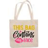 12oz Canvas Tote Bag - This Bag Contains My Face with Lip Design - Beauty Themed Merch for Makeup Artist or Cosmetologist, Gift for Makeup Lovers & Beauticians view 1