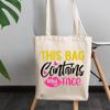 12oz Canvas Tote Bag - This Bag Contains My Face with Lip Design - Beauty Themed Merch for Makeup Artist or Cosmetologist, Gift for Makeup Lovers & Beauticians view 3