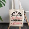 12oz Canvas Tote Bag - Cannot See the Haters Over My Lashes, Eyelash & Haters Humor Quote - Beauty Themed Merch for Makeup Artist or Cosmetologist, Gift for Makeup Lovers & Beauticians view 3