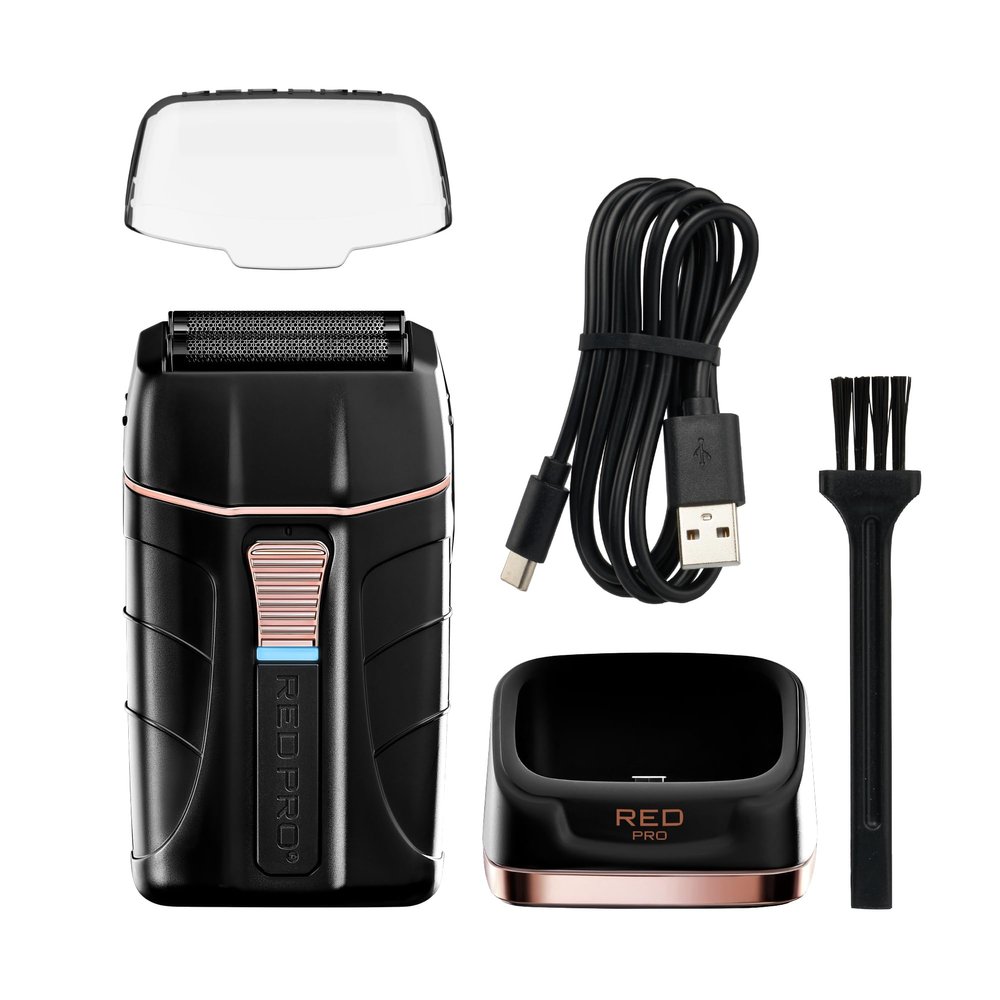 RED Pro Titanium Foil Shaver Cord/Cordless Shaver for Men, Powerful Electric Razor USB-C Rechargeable, Up to 170 Minutes of Run Time, Quiet, Durable and Portable (Matte Black)