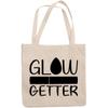 12oz Canvas Tote Bag - Glow Getter with Makeup Sponge Design - Beauty Themed Merch for Makeup Artist or Cosmetologist, Gift for Makeup Lovers & Beauticians view 1