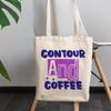 12oz Canvas Tote Bag - Contour and Coffee, Quote About Contouring Technique & Caffeine - Beauty Themed Merch for Makeup Artist or Cosmetologist, Gift for Makeup Lovers & Beauticians view 3