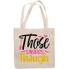 12oz Canvas Tote Bag - Those Lashes Though with Mascara Design - Beauty Themed Merch for Makeup Artist or Cosmetologist, Gift for Makeup Lovers & Beauticians view 1