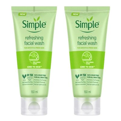 Simple refreshing facial gel wash 150 ml 5.1 oz (pack of 2) (2)