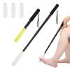 LYIGEOL Toe Cleaning Brush,Foot Brush with Reusable Drying Covers.Foot Scrubber with Telescopic Aluminum Alloy 12"-24",Long- Handled Toe Lotion Applicator for Seniors,Elderly, Disabled Men and Women view 1