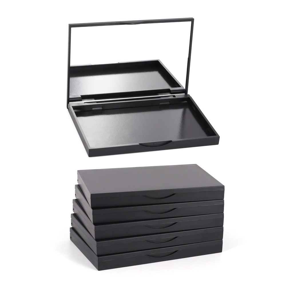 5 Pack Magnetic Makeup Palette with Mirror, Empty Cosmetics Dispensing Storage Box for Eyeshadow Lip Color Blush Powder Highlighter Contour(Small Palette - 4.92" x 3.38)