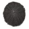 Man Weave Hair Unit Black Men 100% Brazilian Human Hair Piece Soft Lace Hair System Afro Kinky Curly Wig African American Men Wigs Durable PU Injection Hair Units for Black Men (8x10''-120% medium light to medium density, 1B# OFF BLACK-4mm Afro wave) view 2