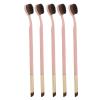 5pcs Toothbrush Eyeshadow Brush,Double Ended Makeup Eyeshadow Brush,Soft Hair Portable Pink Handle Eye Makeup Brush,Makeup Tool for Precision Application and Flawless Blending,Concealing, Defining view 1