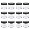 12 Pcs Refillable Black Plastic Round Cosmetic Containers, BPA Free, 15ml/0.5oz, With Lids view 1