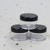 12 Pcs Refillable Black Plastic Round Cosmetic Containers, BPA Free, 15ml/0.5oz, With Lids view 3