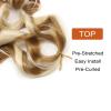French Curls Braiding Hair Pre Stretched Ginger Curly Braiding Hair 14 Inch 8 Packs French Curl Braids Crochet Hair Spanish Curl Hair for Box Braids Hair Extensions(14 Inch, Blonde and Beige) view 4