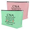 2PCS CNA Week Gifts Makeup Bags for CNA Appreciation Certified Nursing Assistant Present Cosmetic Bag Certified Nurses Day Gift Medical Student Graduation Retirement Birthday Present (Green,Pink)